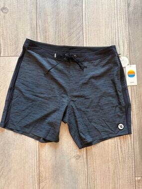 Vuori Black Heather Performance Swim Shorts